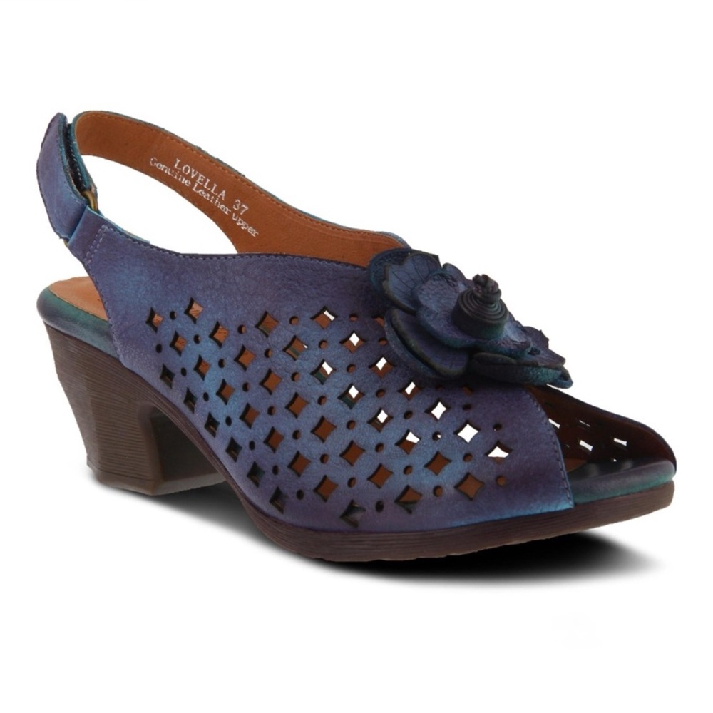 Stylish Blue Leather Sandals - Picture 6 of 6